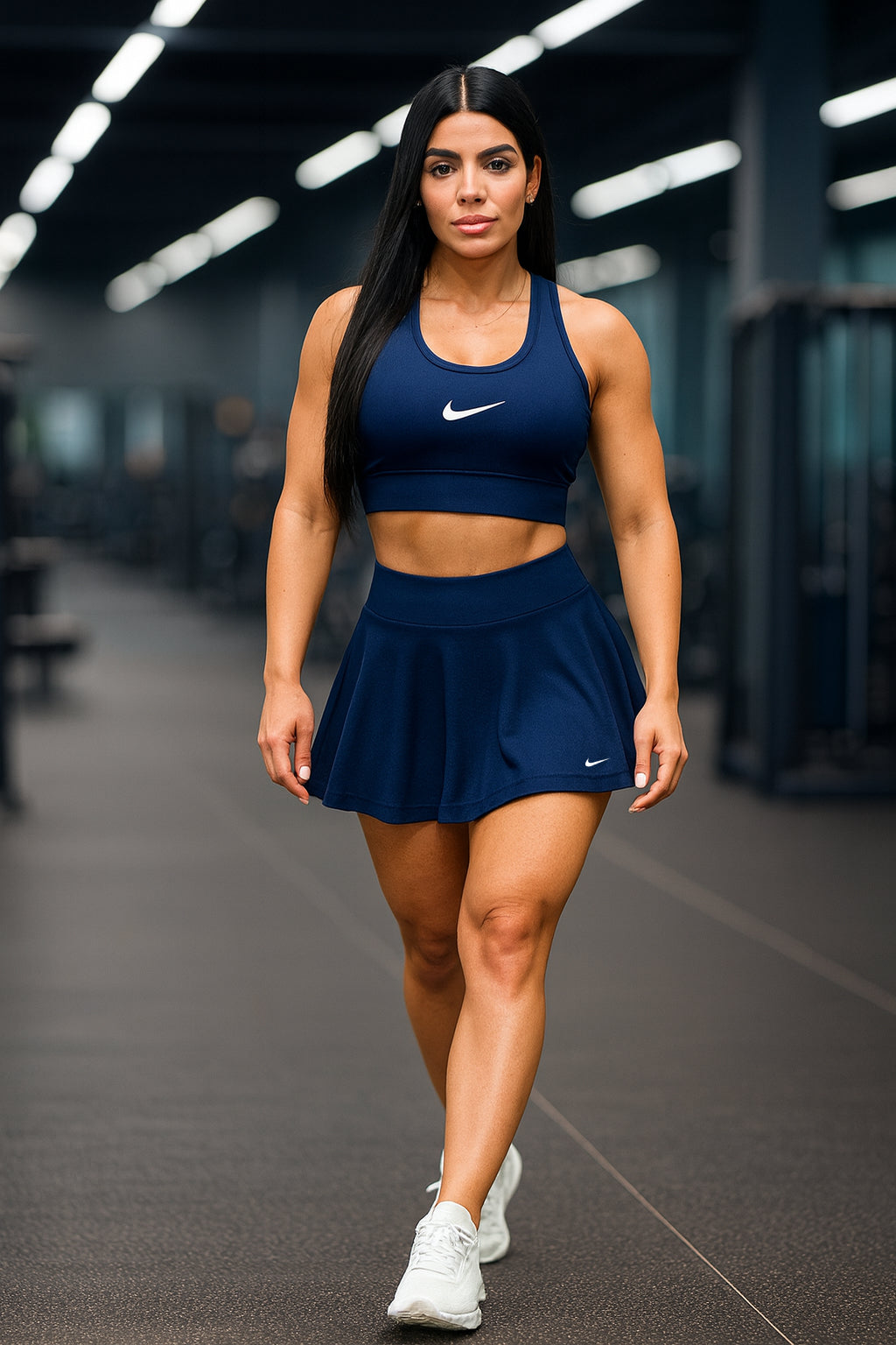 CONJUNTO DEPORTIVO CROP TOP + FALDA SHORT