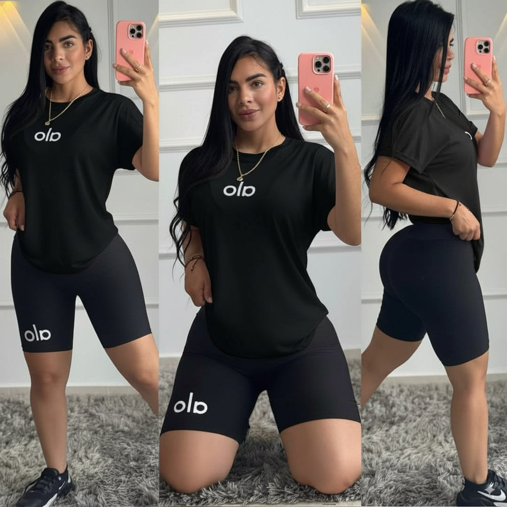 CONJUNTO DEPORTIVO CICLISTA Y BLUSA OVERSIZE